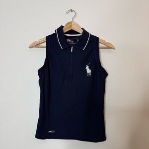 RLX Ralph Lauren Polo Sleeveless Cotton Golf Tennis Polo in Navy size small